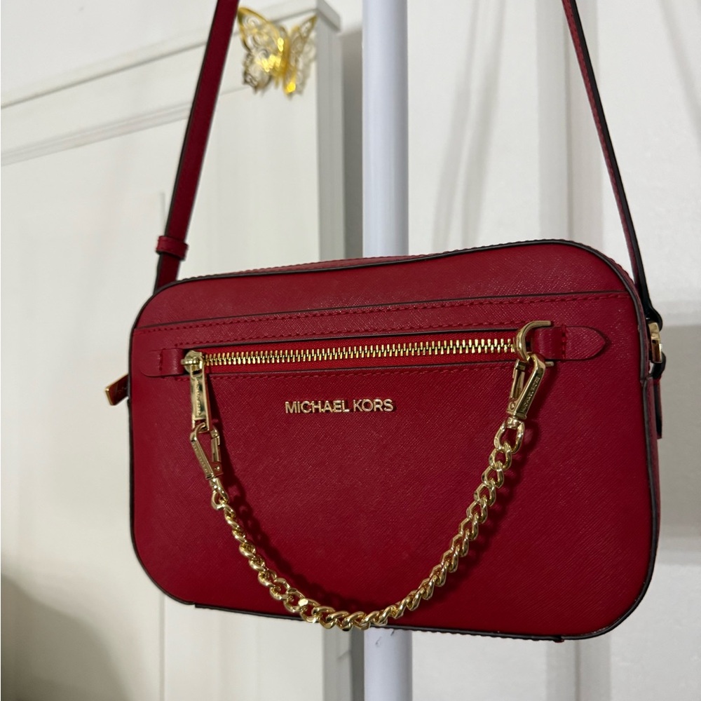 Michael Kors Scarlet Crossbody with Gold Chain